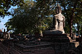 Ayutthaya, Thailand. Wat Mahathat, detail of a Buddha image of a small vihara near the eastern side of the eclosure. 